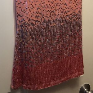 Charlotte Russe peach sequin tank top medium